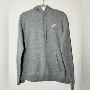 Nike Men’s Hooded Pull Over Sweat Gray/White Logo Size Large